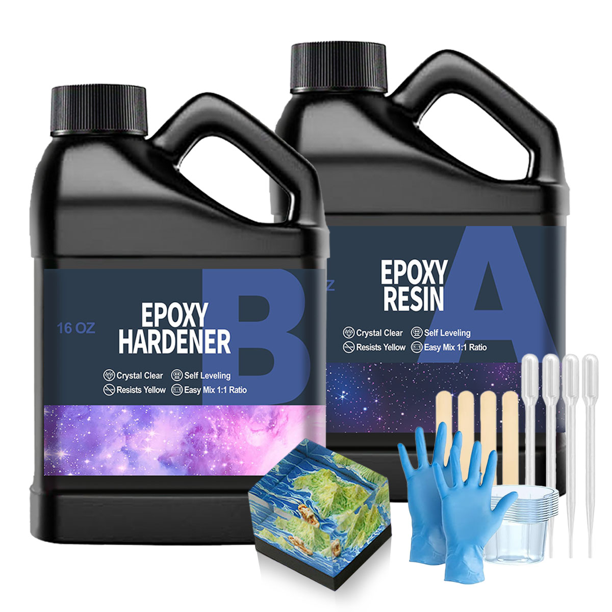 Resin Casting Mold - Kit Resin Epoksi Bening 32OZ, Tidak