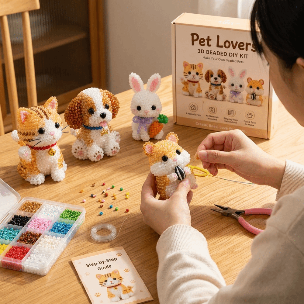 Art Craft Education - Kit Bordir Manik-Manik Hewan Buatan Tangan