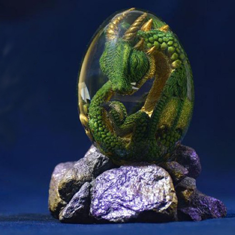 Dinosaur And Craft - Patung telur naga Lava dengan dasar