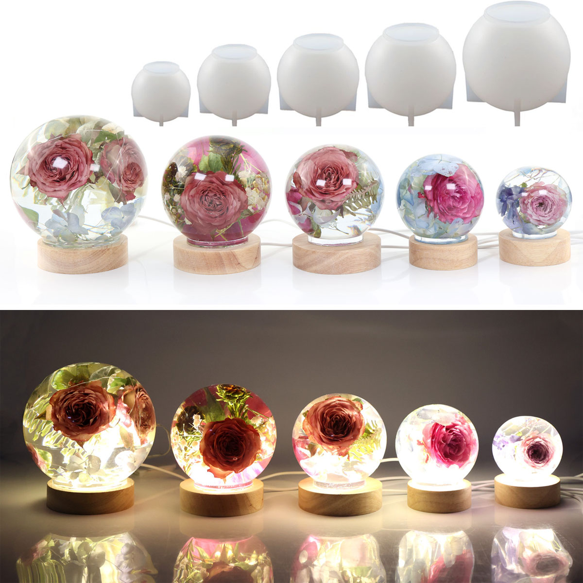 Resin Casting Mold - 65-120Mm Cetakan Silikon Bola Bola untuk