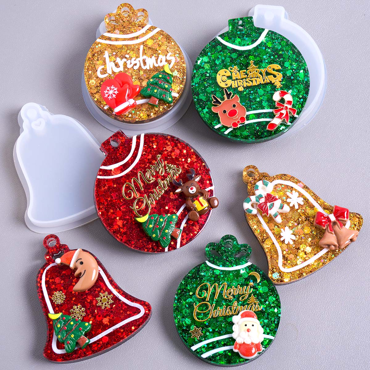 Resin Casting Mold - Cetakan Silikon Liontin Tag Natal DIY