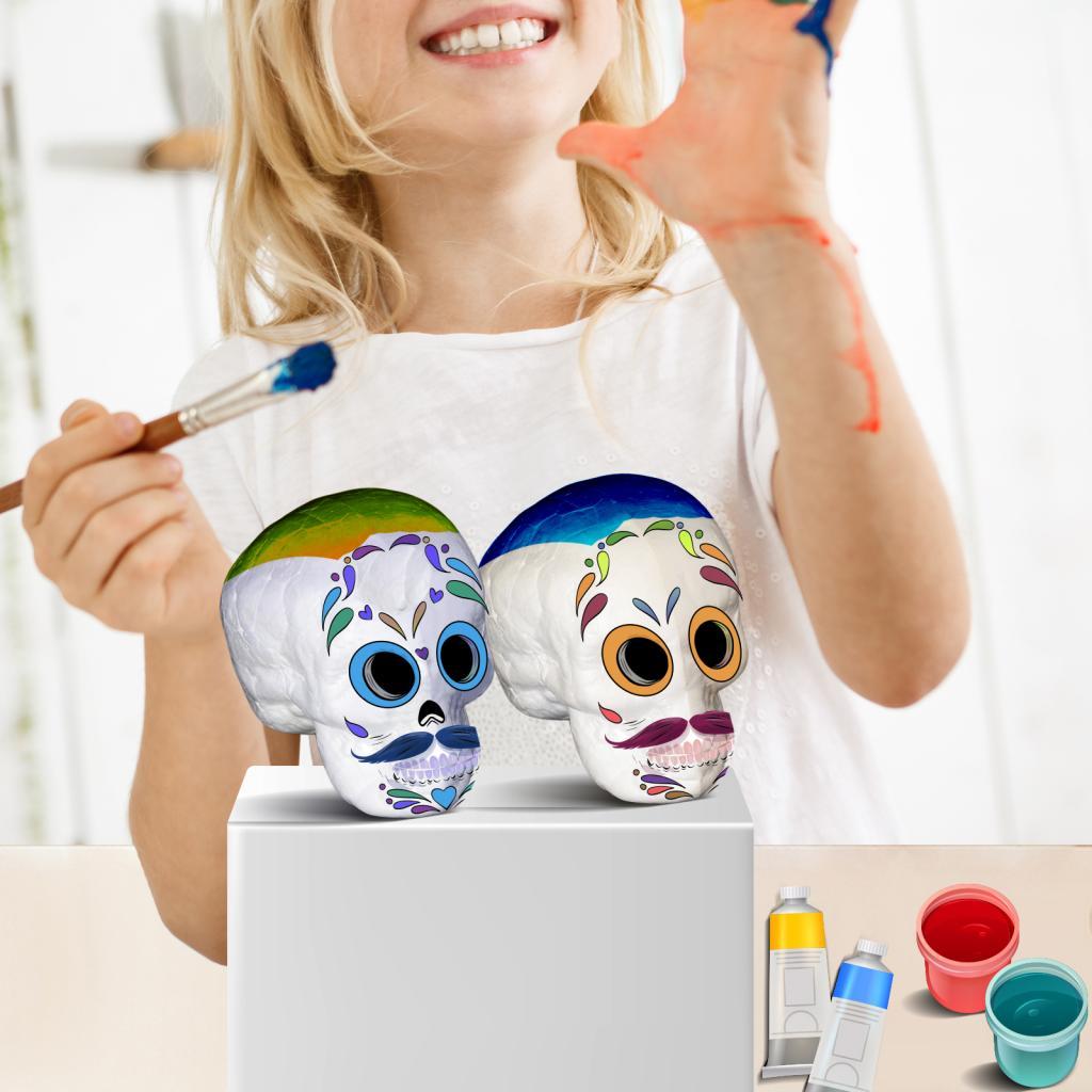 Art Craft Kindergarten - Busa Polistirena Bentuk Tengkorak yang Dapat