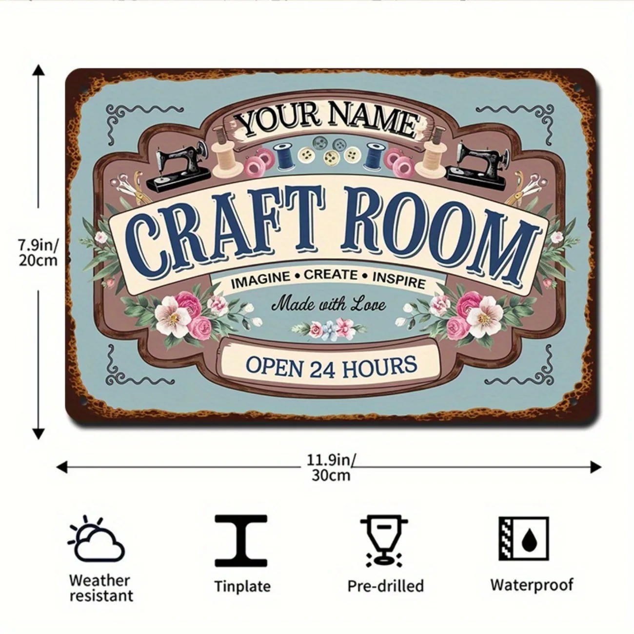 Art Craft Room - Papan Nama Logam Kustom untuk Ruang