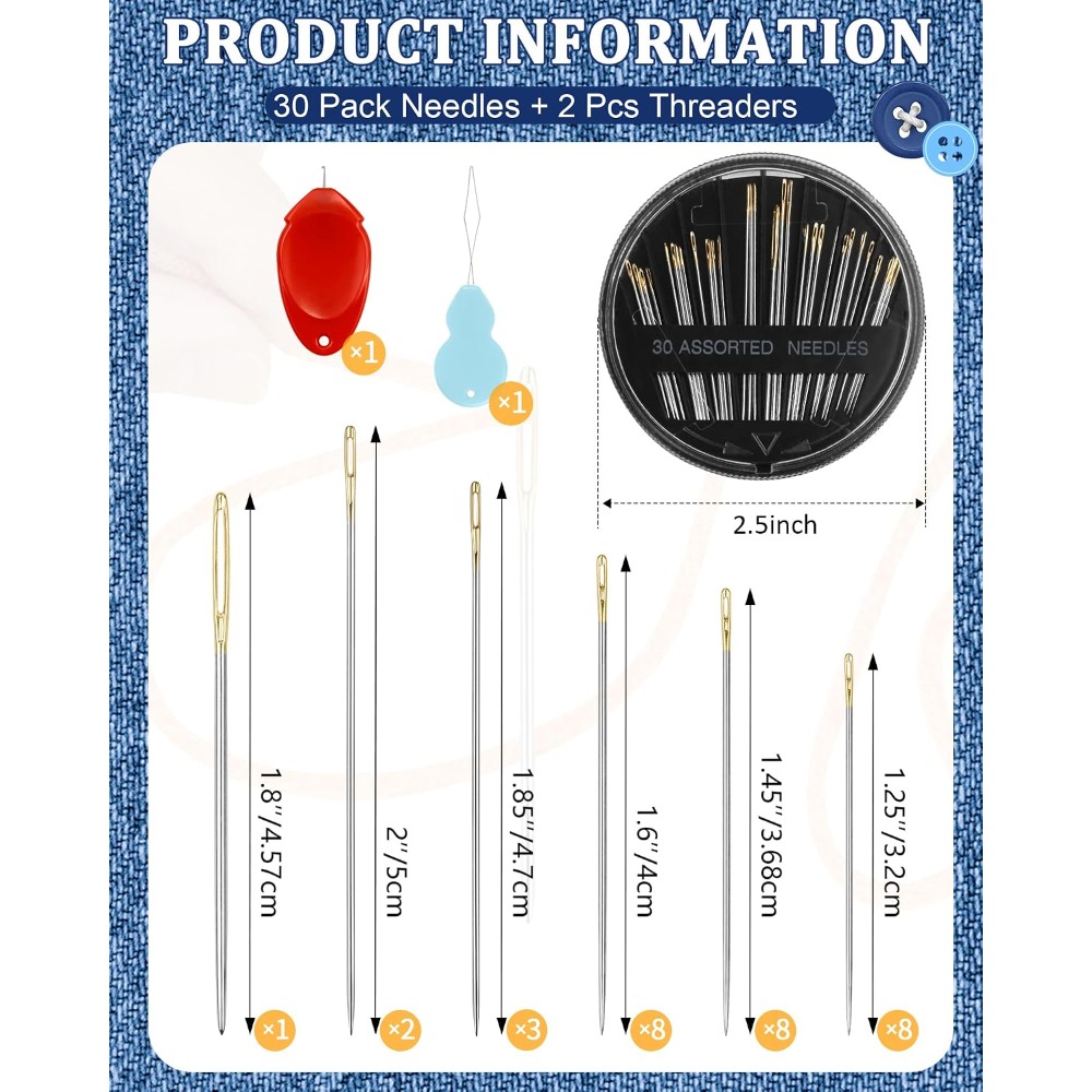 Craft Art Set - Set Jarum Jahit Tangan Baja 30