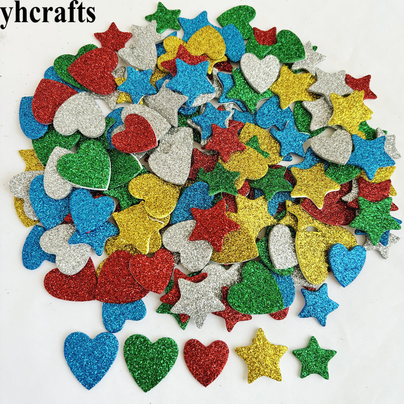 Art Craft Kindergarten - 150 buah/lot. Stiker busa bintang berkilau