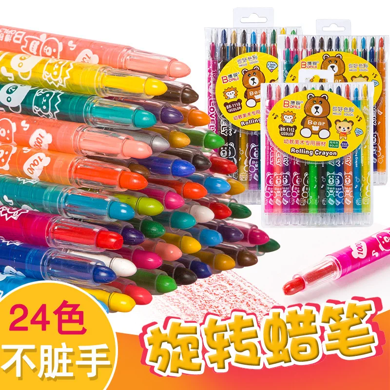 Art Craft Kindergarten - 24/12 Pcs Set Krayon Warna-Warni yang