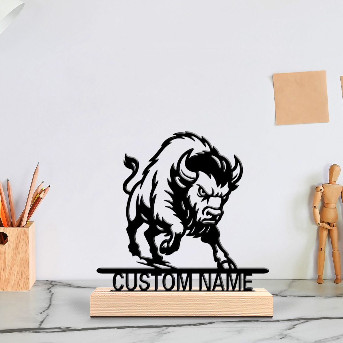 Art Craft Room - 1pc Patung Singa Minimalis Logam dengan