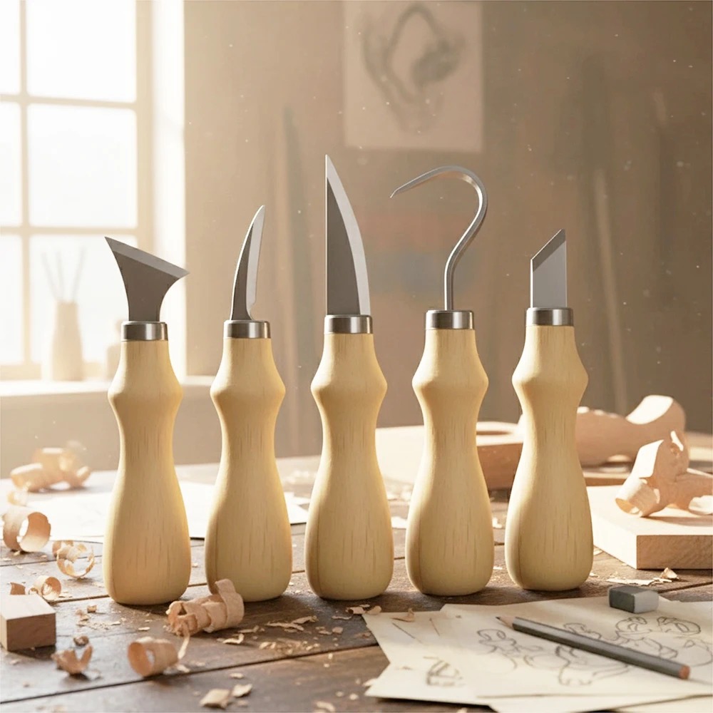 5 Buah Set Alat Ukir Kayu, Pis - Craft Art Set ulasan dan harga