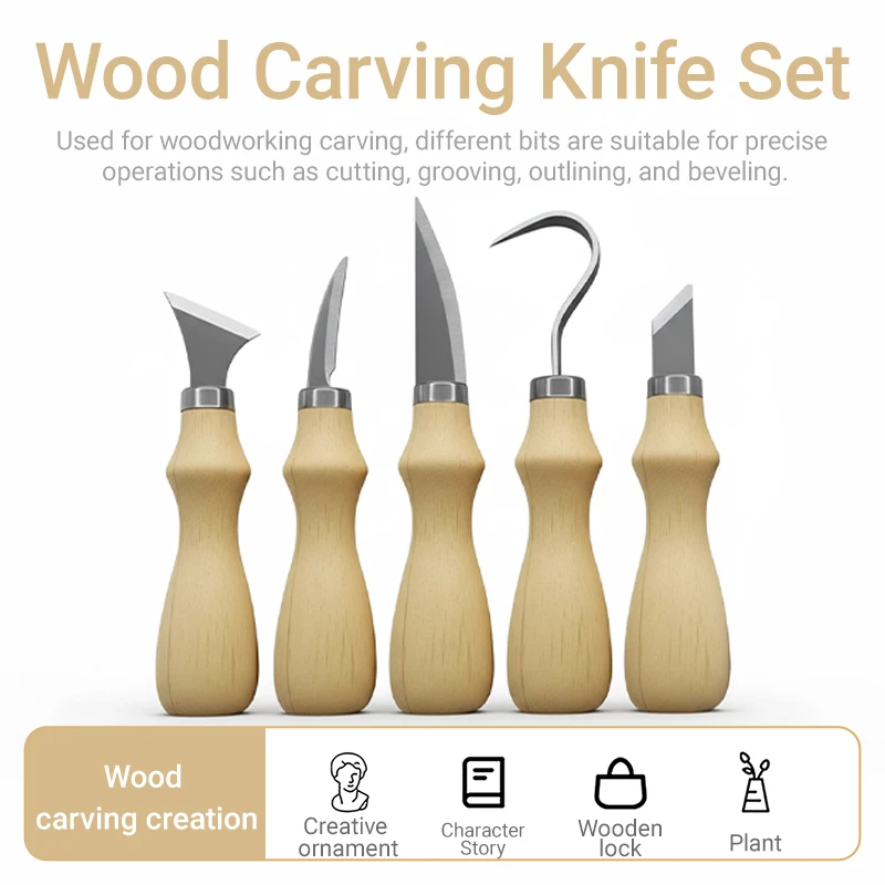 5 Buah Set Alat Ukir Kayu, Pis - Craft Art Set ulasan dan harga