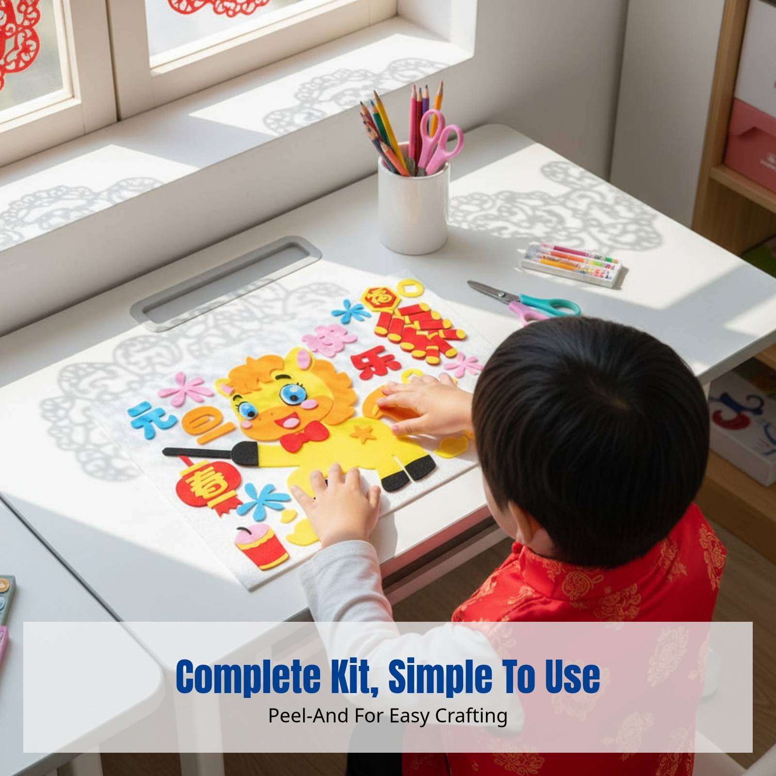 Stiker Seni Kain DIY Tahun Bar - Art Craft Kindergarten ulasan dan harga
