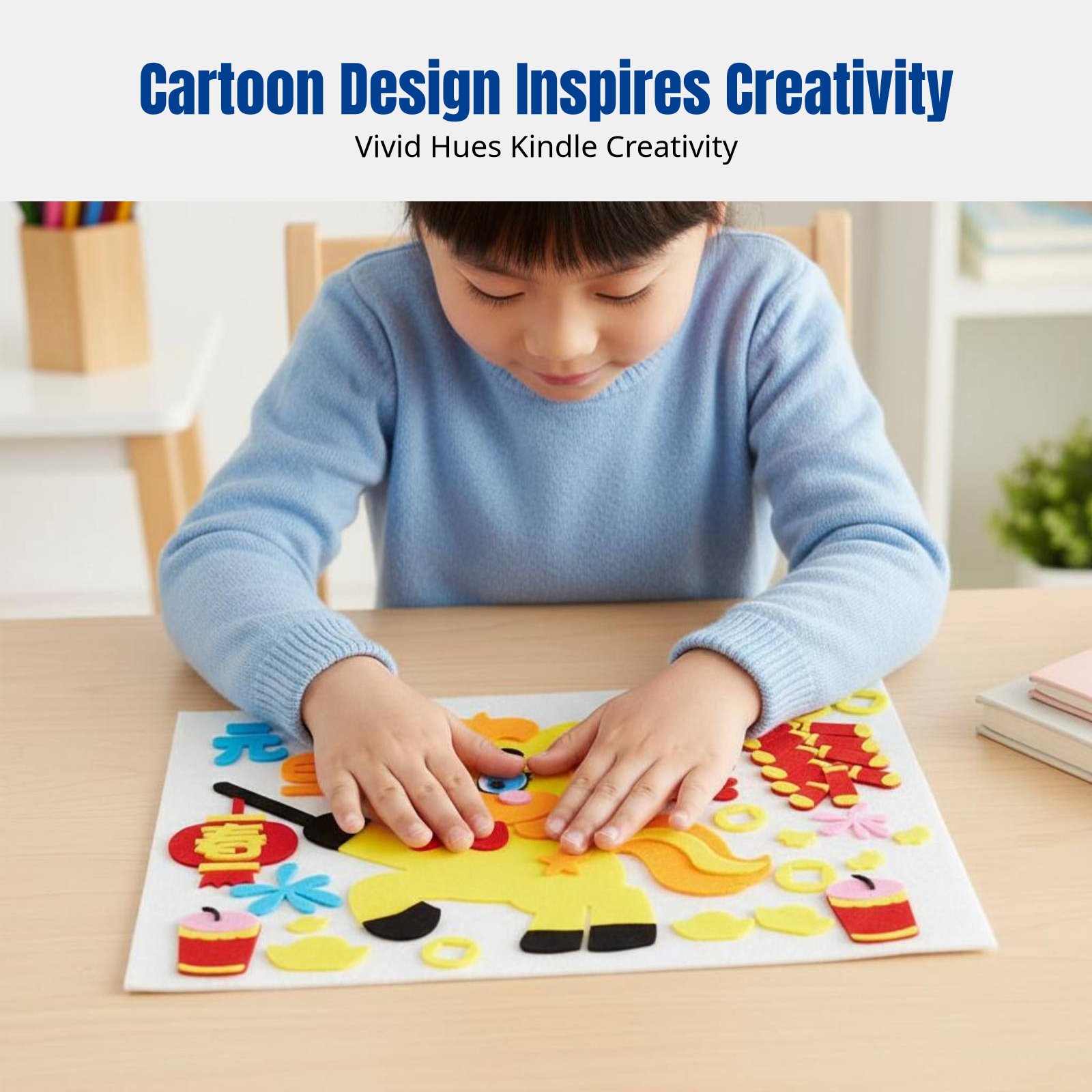 Stiker Seni Kain DIY Tahun Bar - Art Craft Kindergarten ulasan dan harga