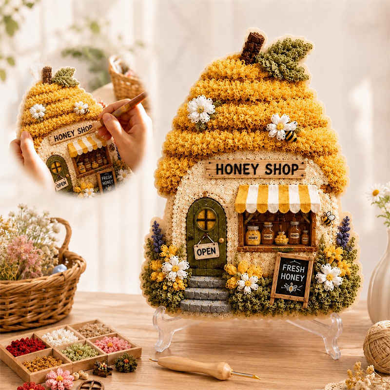 Kit DIY Seni Poke Rumah Jamur  - Craft Art Set ulasan dan harga